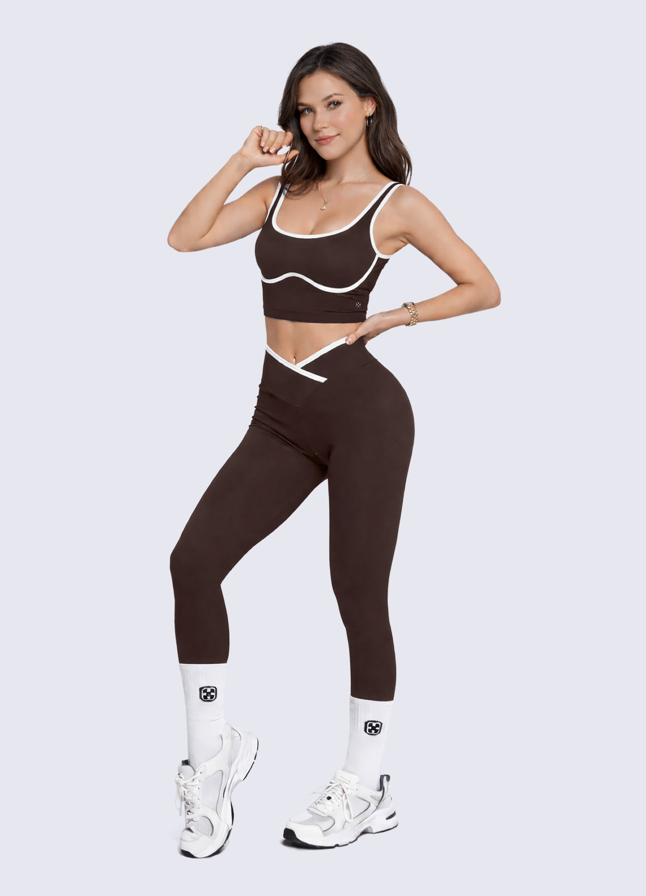 LEGGING EMANA CONTRAST - DARK BROWN