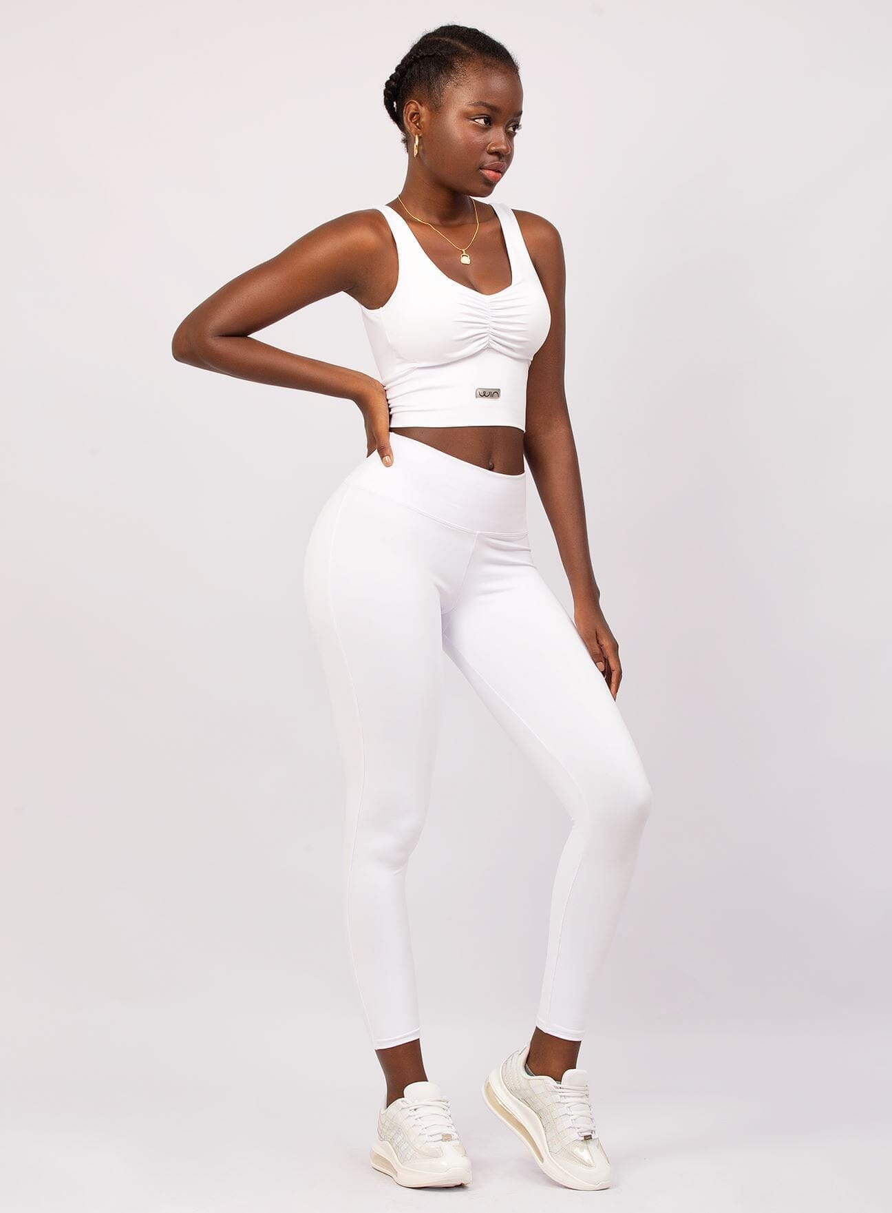 Top Scrunch Front Tops WinFitnesswear#white