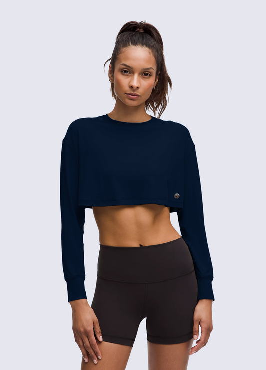 TSHIRT CROP SUPERNOVA - NAVY BLUE