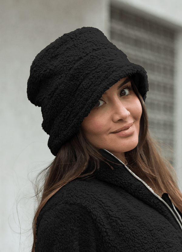 BUCKET HAT FLEECE - BLACK