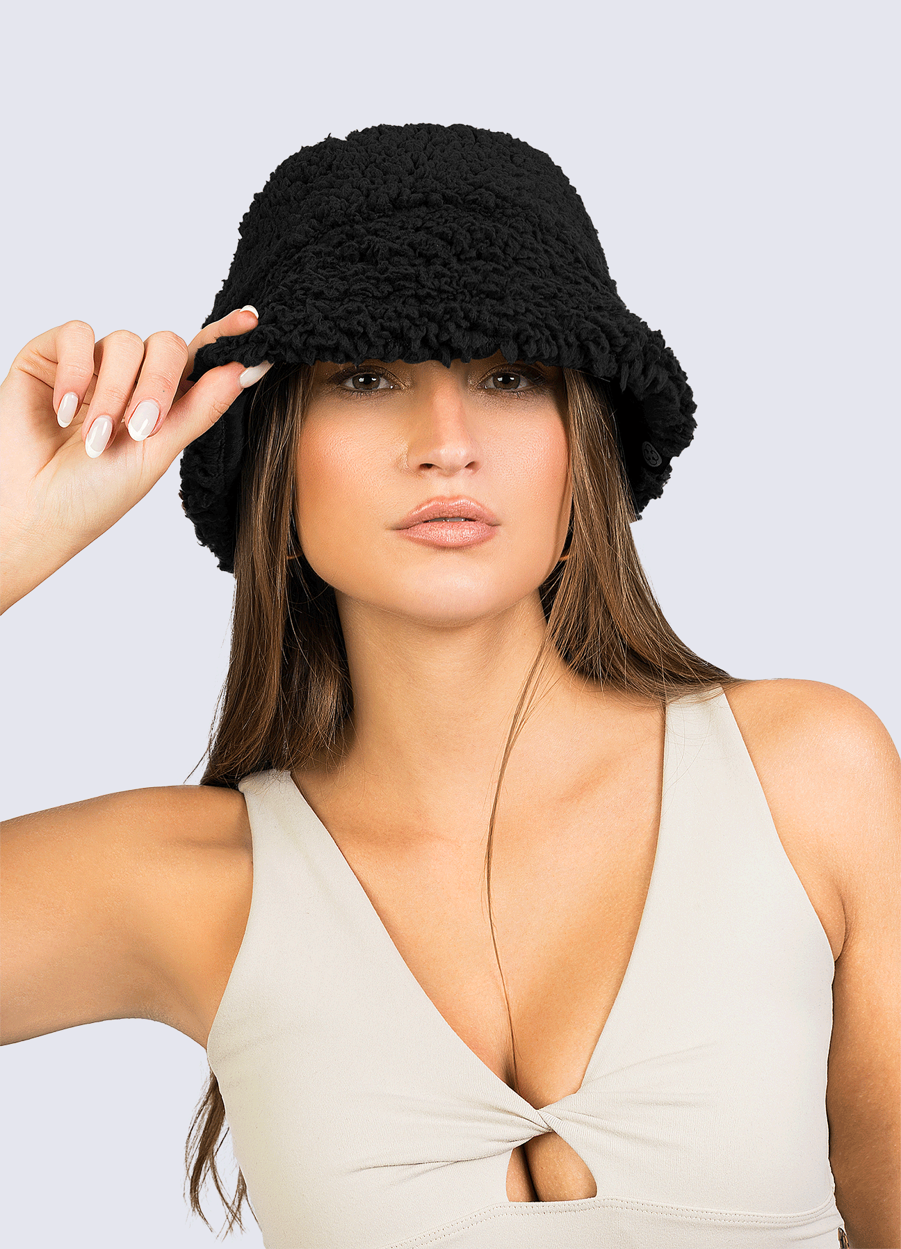 BUCKET HAT FLEECE - BLACK