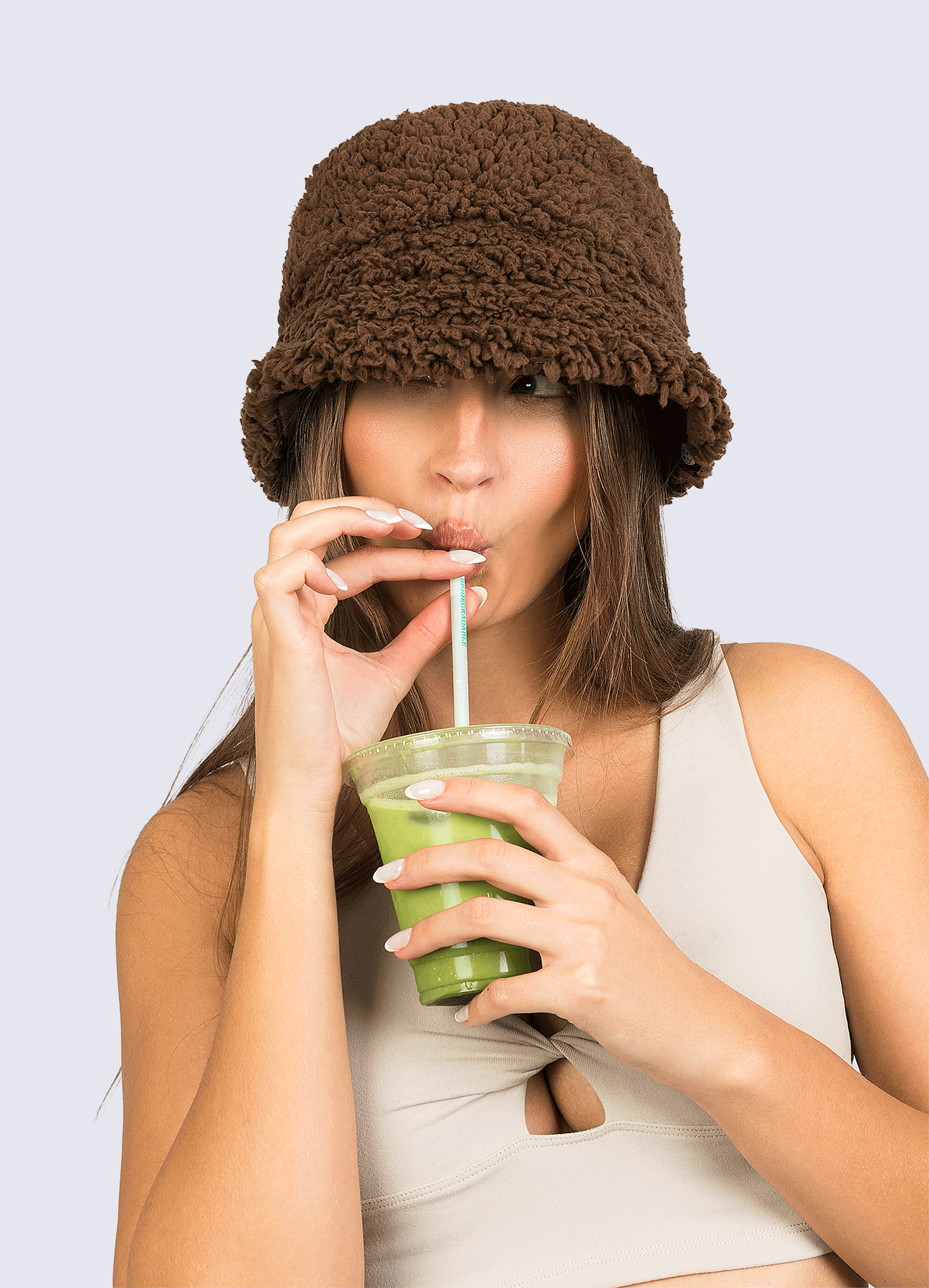 BUCKET HAT FLEECE - BROWN
