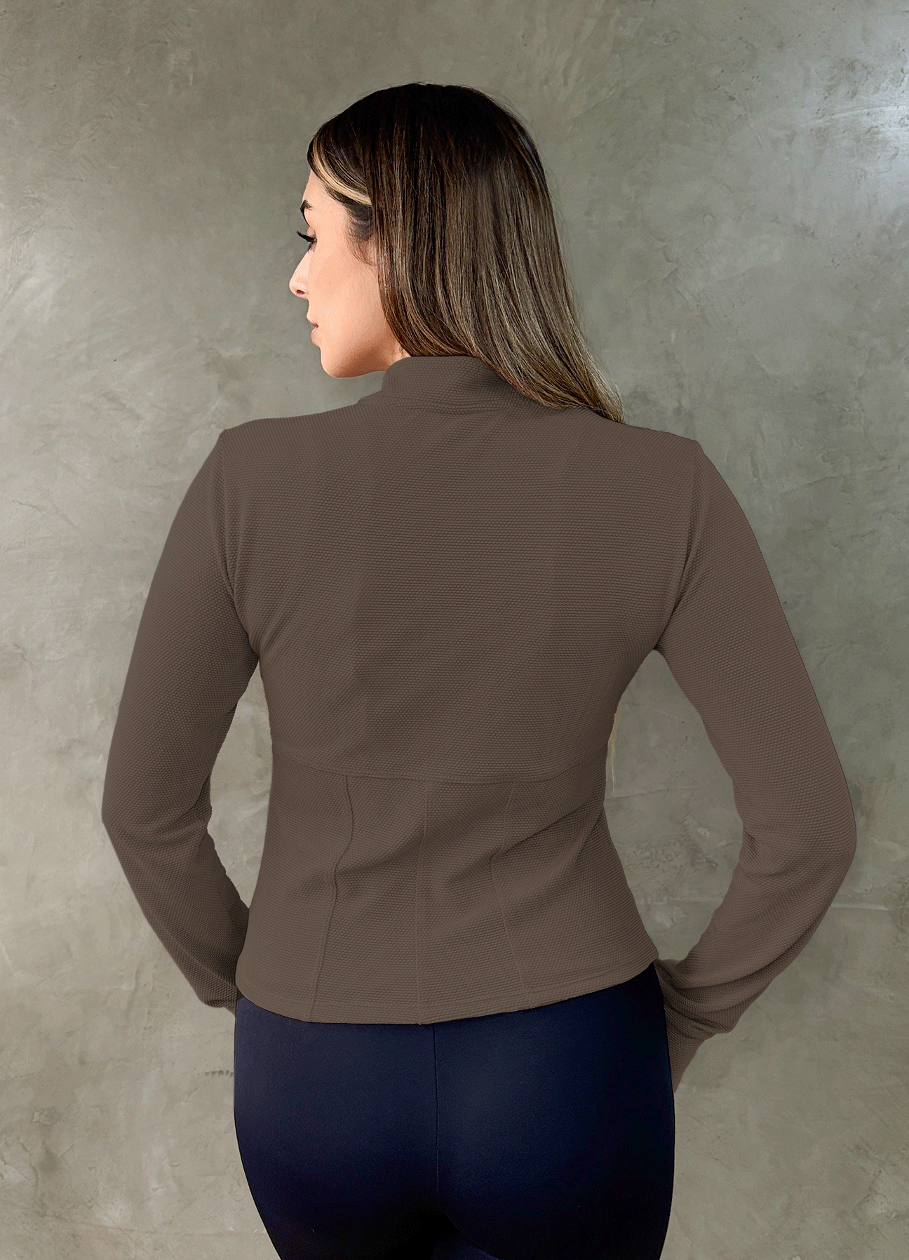 JACKET STAY TEXTURE TAUPE GRAY