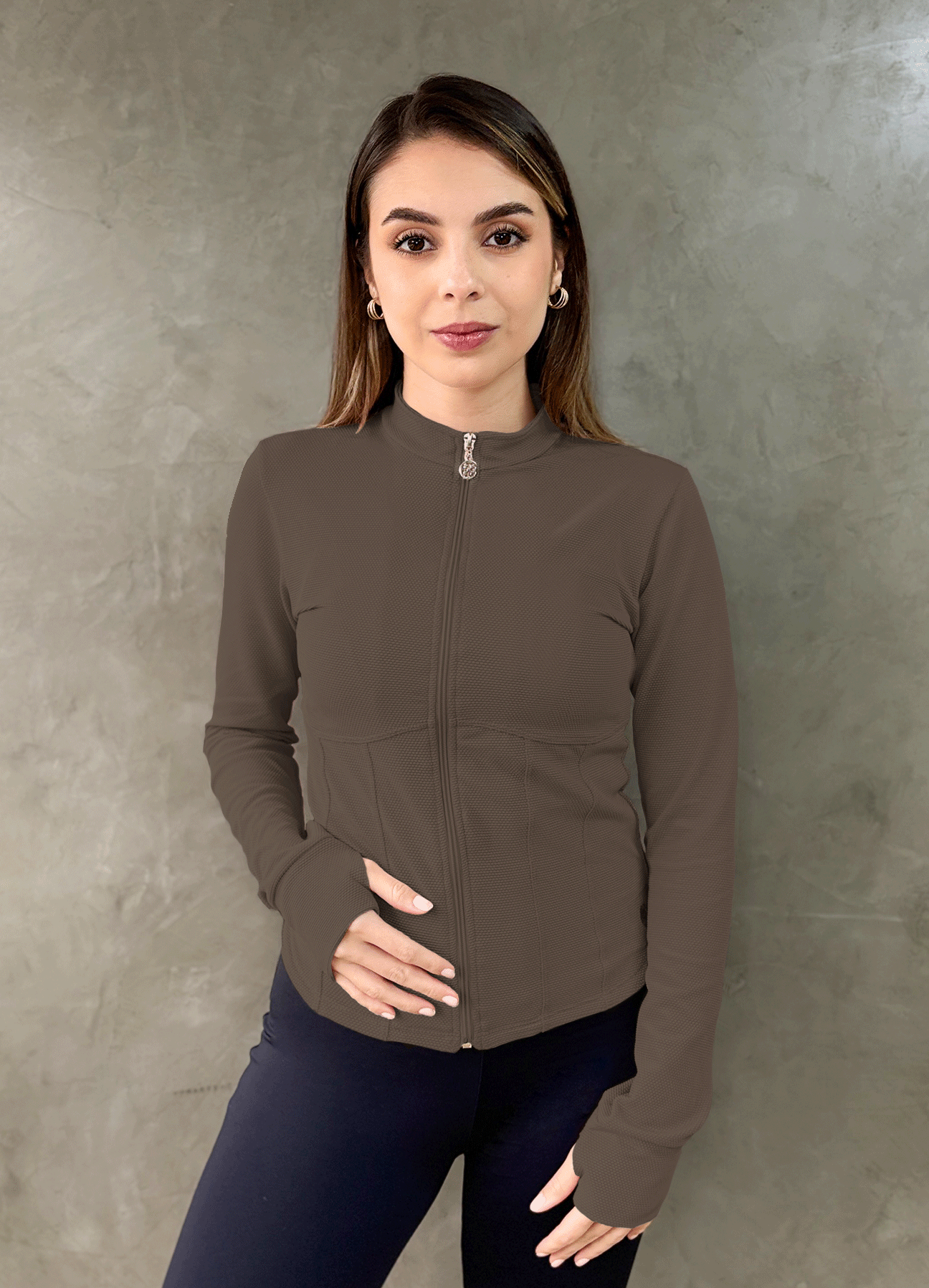 JACKET STAY TEXTURE TAUPE GRAY