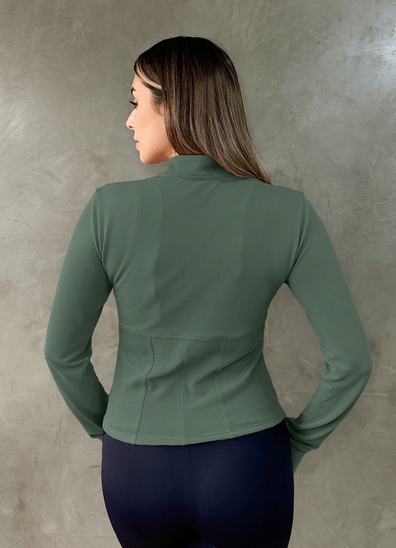 JACKET STAY TEXTURE SAGE GREEN