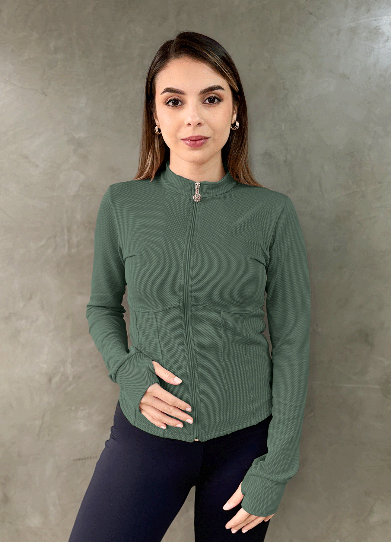 JACKET STAY TEXTURE SAGE GREEN