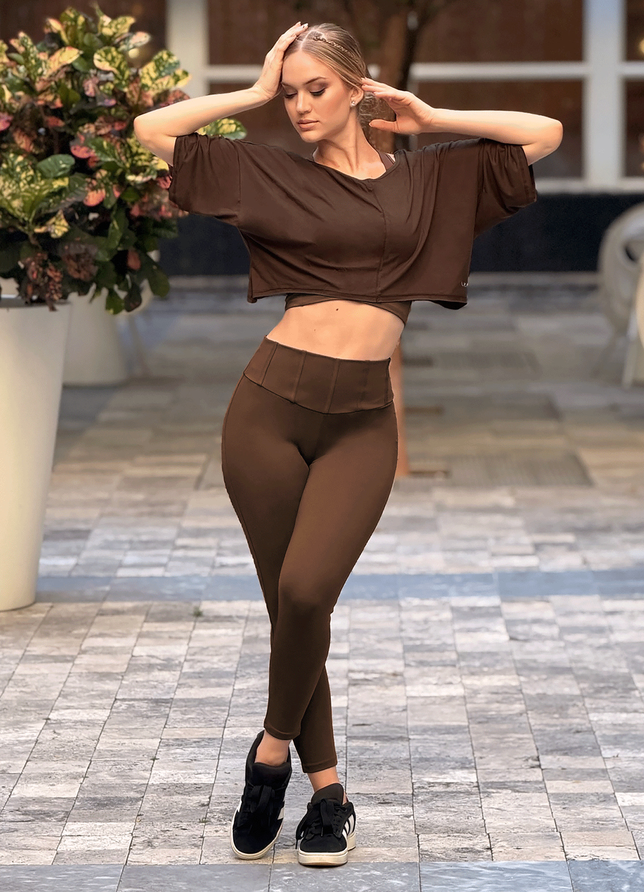 LEGGING EMANA PLAY - DARK BROWN