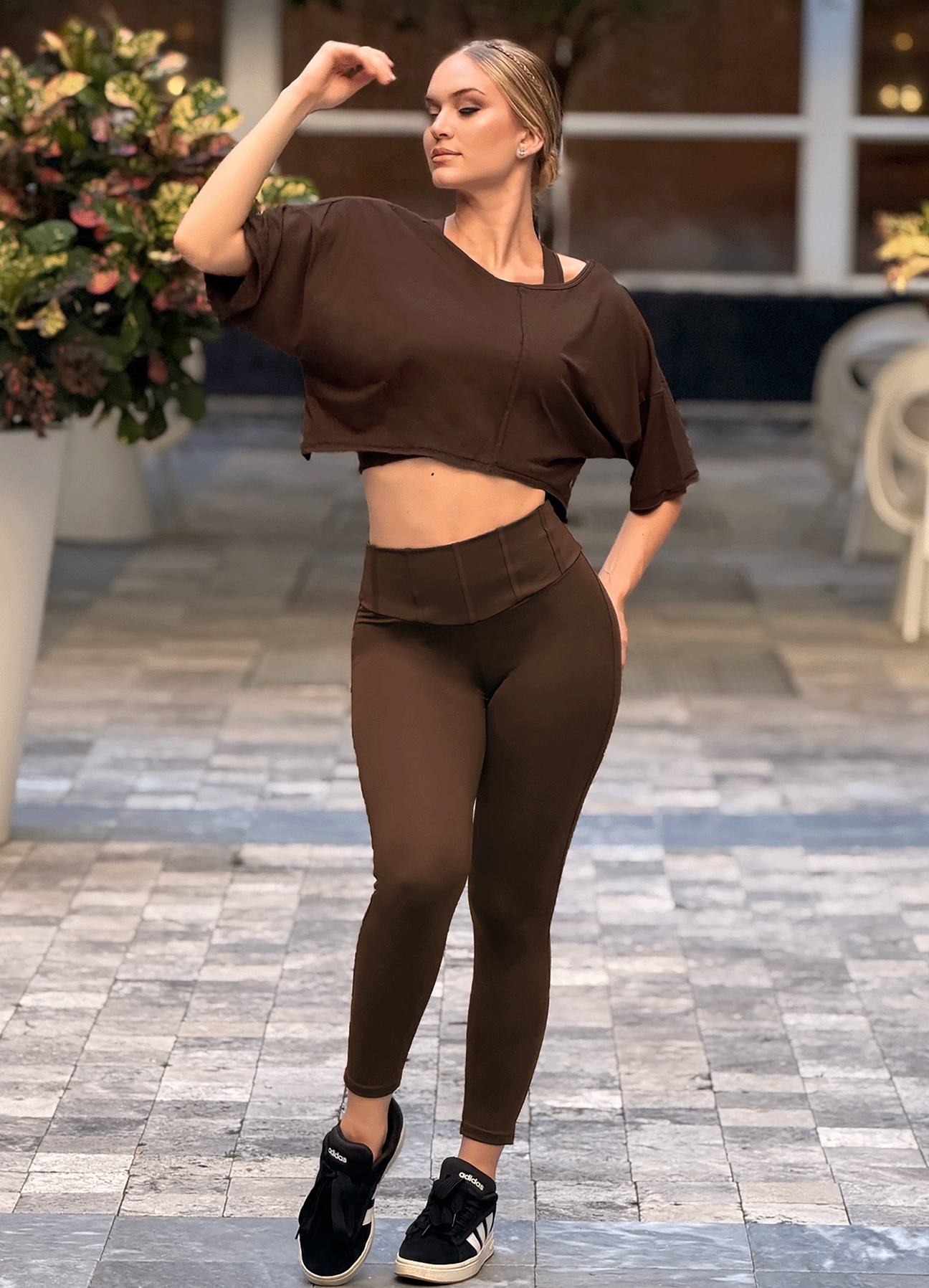 LEGGING EMANA PLAY - DARK BROWN