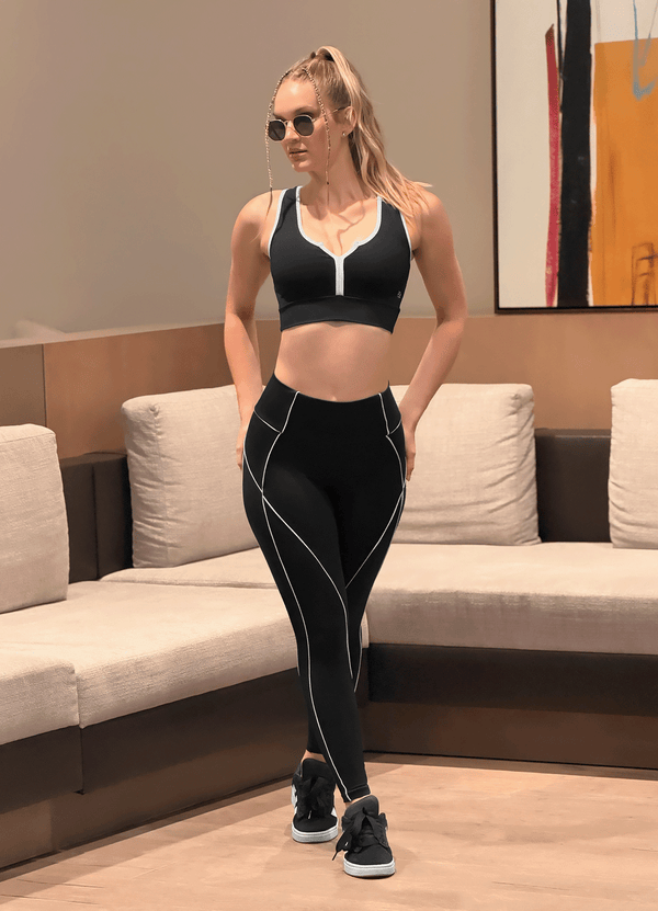 LEGGING EMANA LINE - BLACK/WHITE