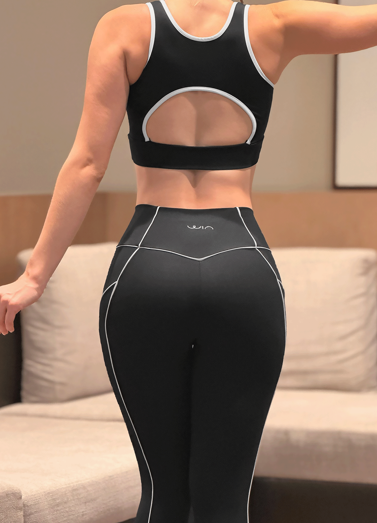 LEGGING EMANA LINE - BLACK/WHITE