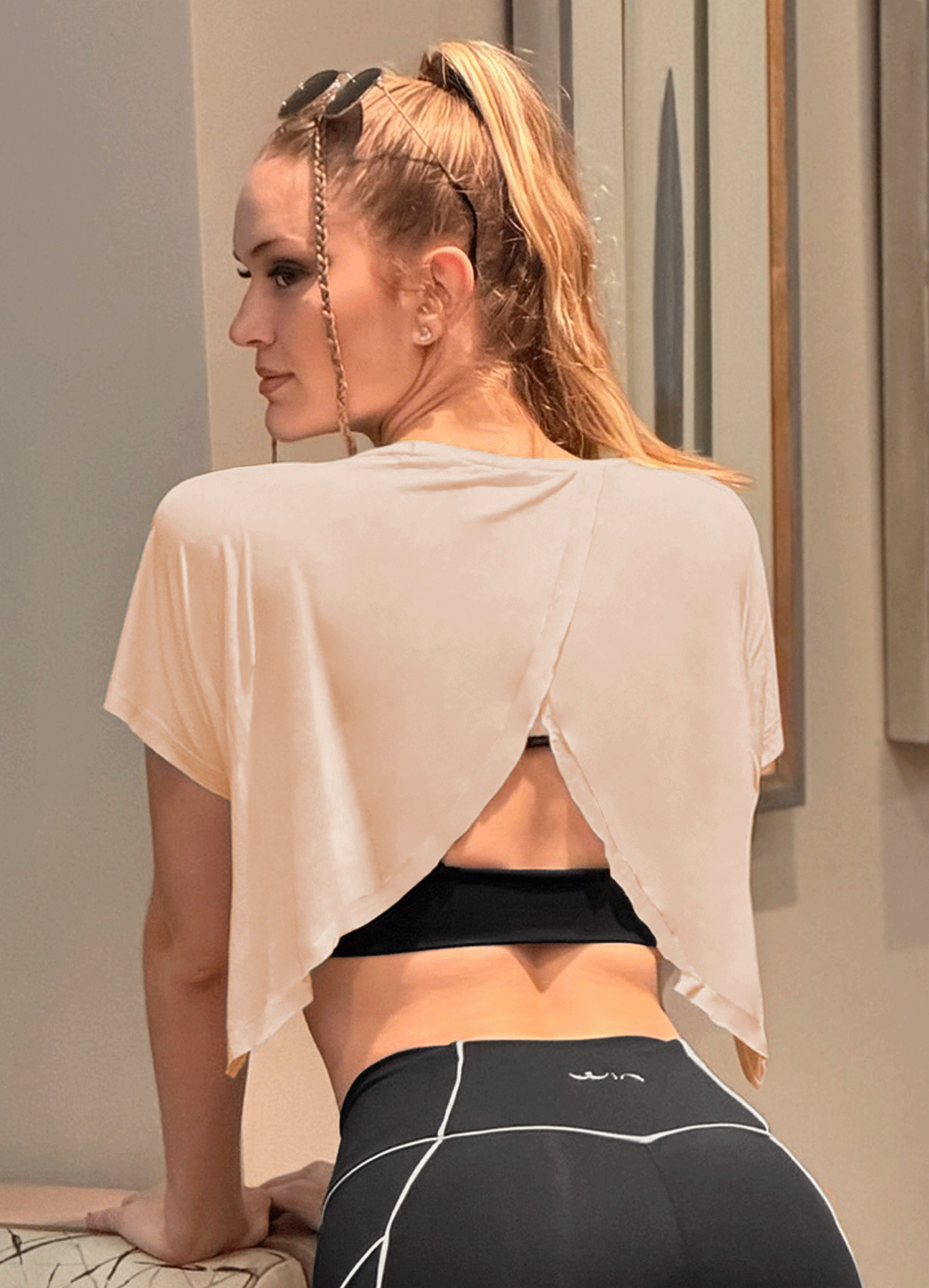 T-SHIRT SPORTY - BEIGE