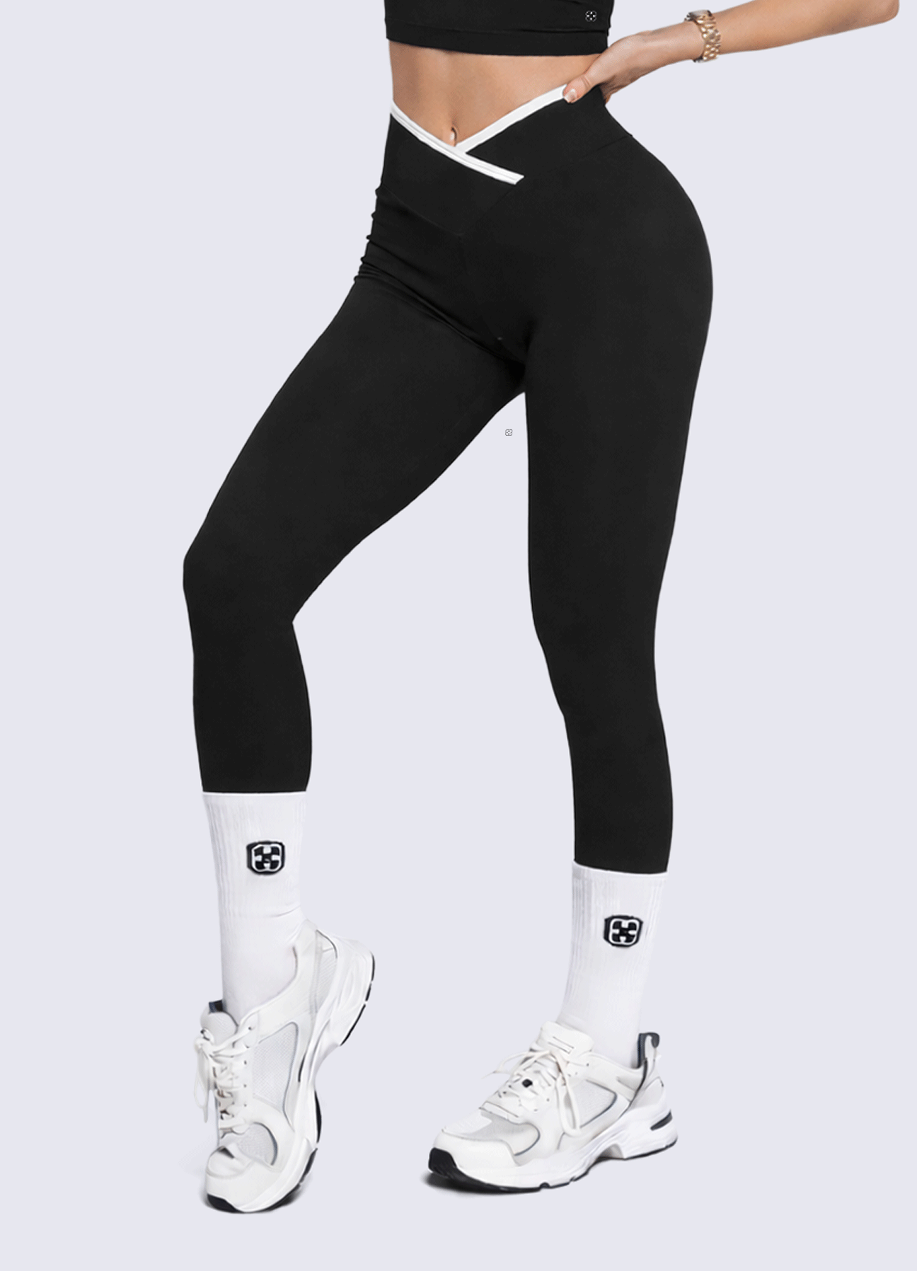 LEGGING EMANA CONTRAST - BLACK