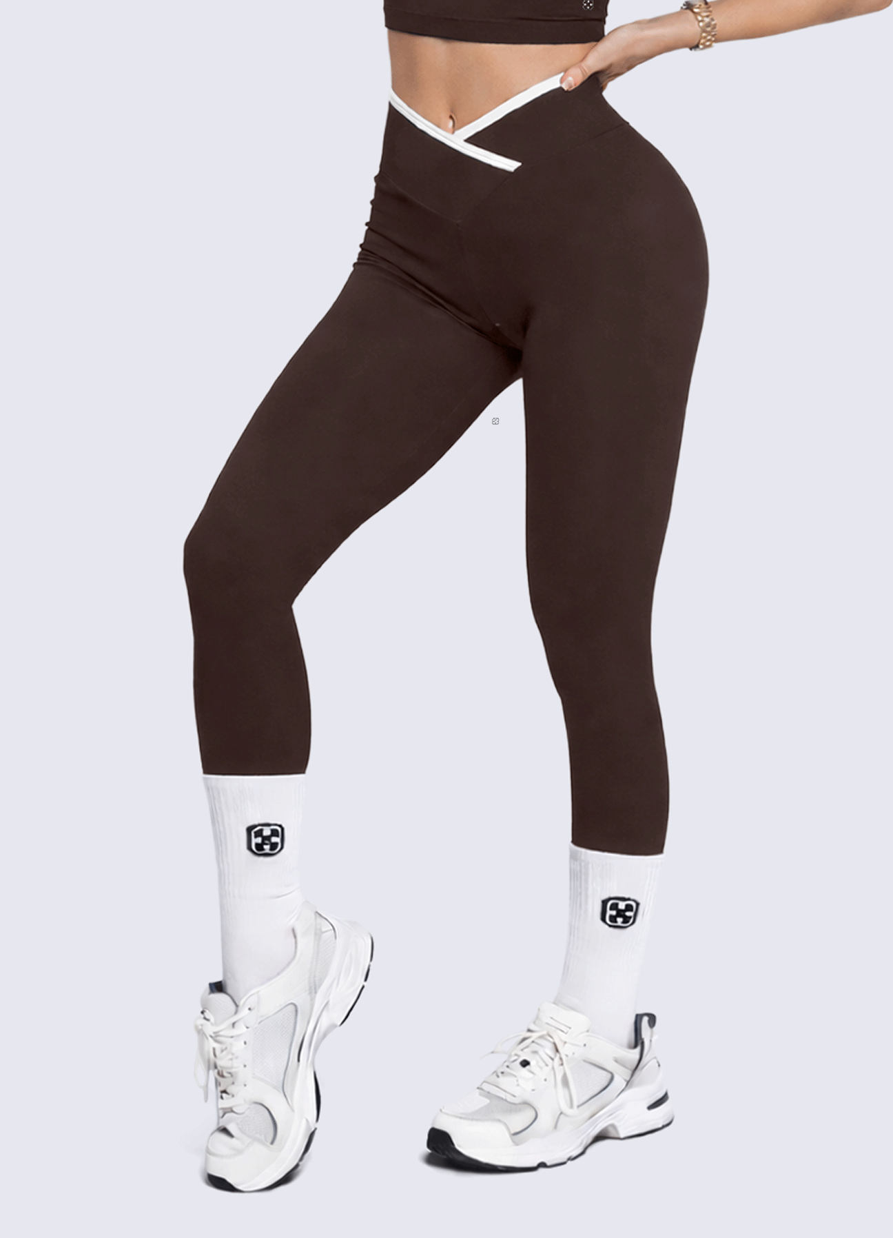 LEGGING EMANA CONTRAST - DARK BROWN
