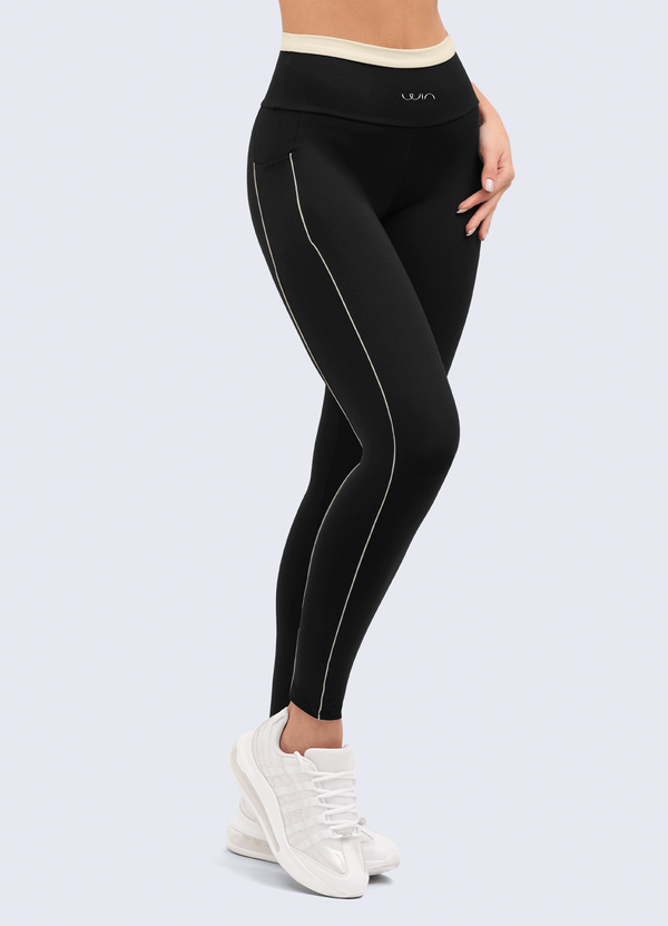 LEGGING EMANA PERFECTLY - BLACK/IVORY