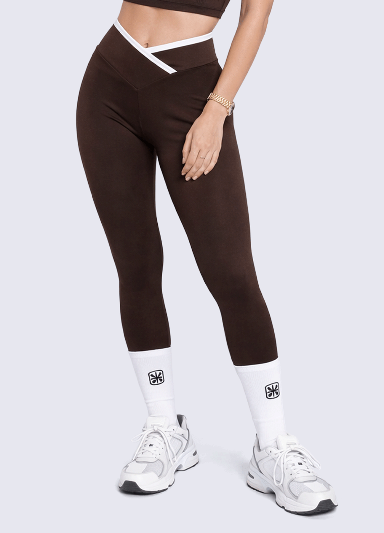 LEGGING EMANA CONTRAST - DARK BROWN