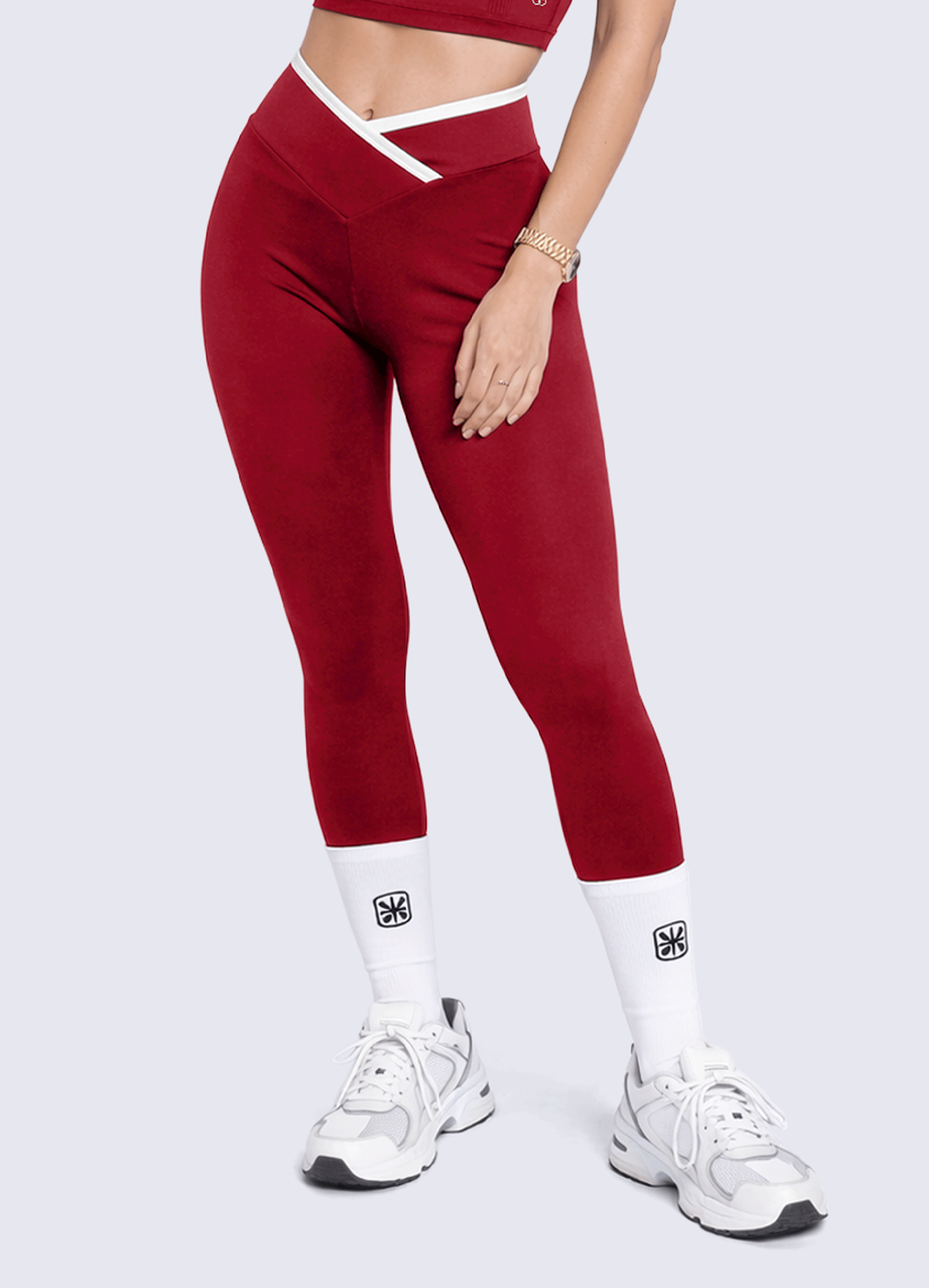 LEGGING EMANA CONTRAST - DARK RED