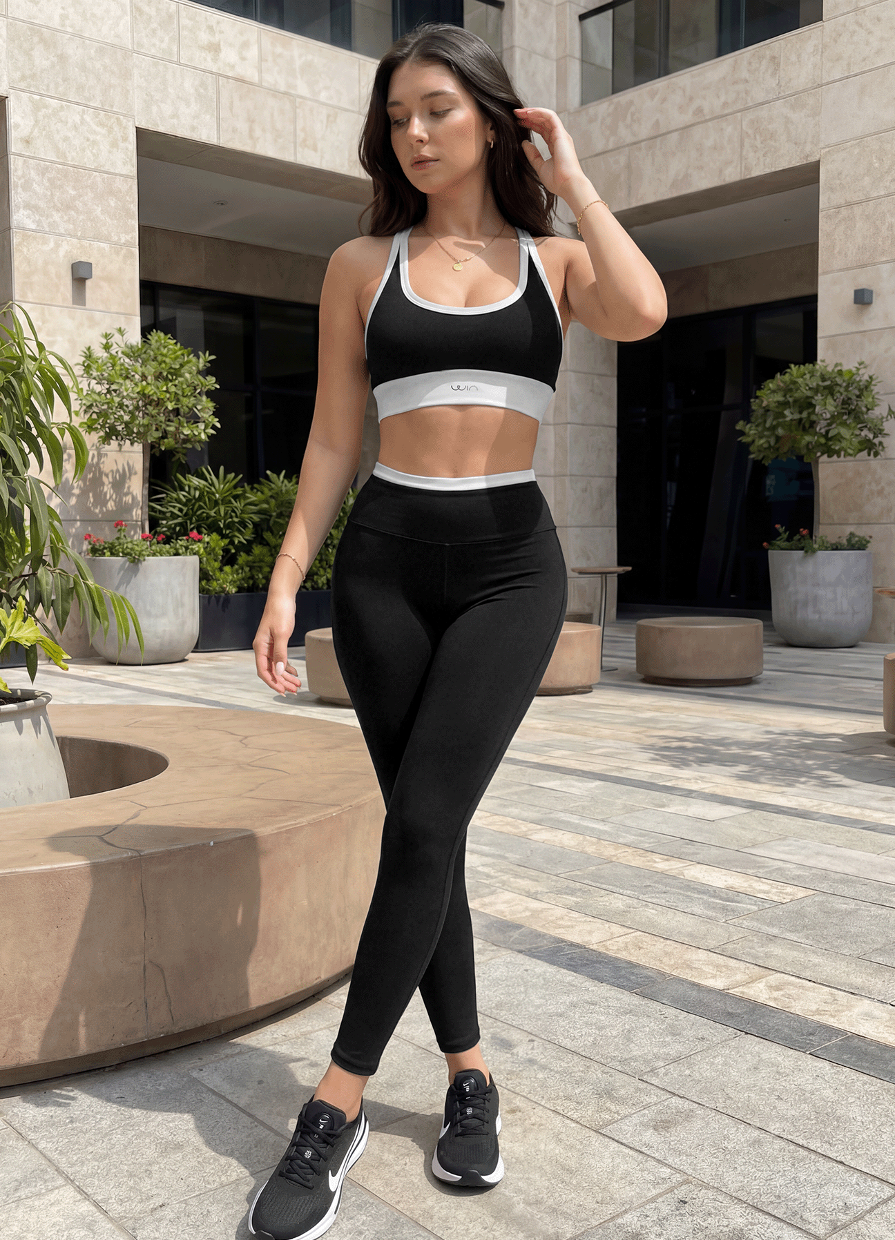 LEGGING EMANA SENSE - BLACK/WHITE