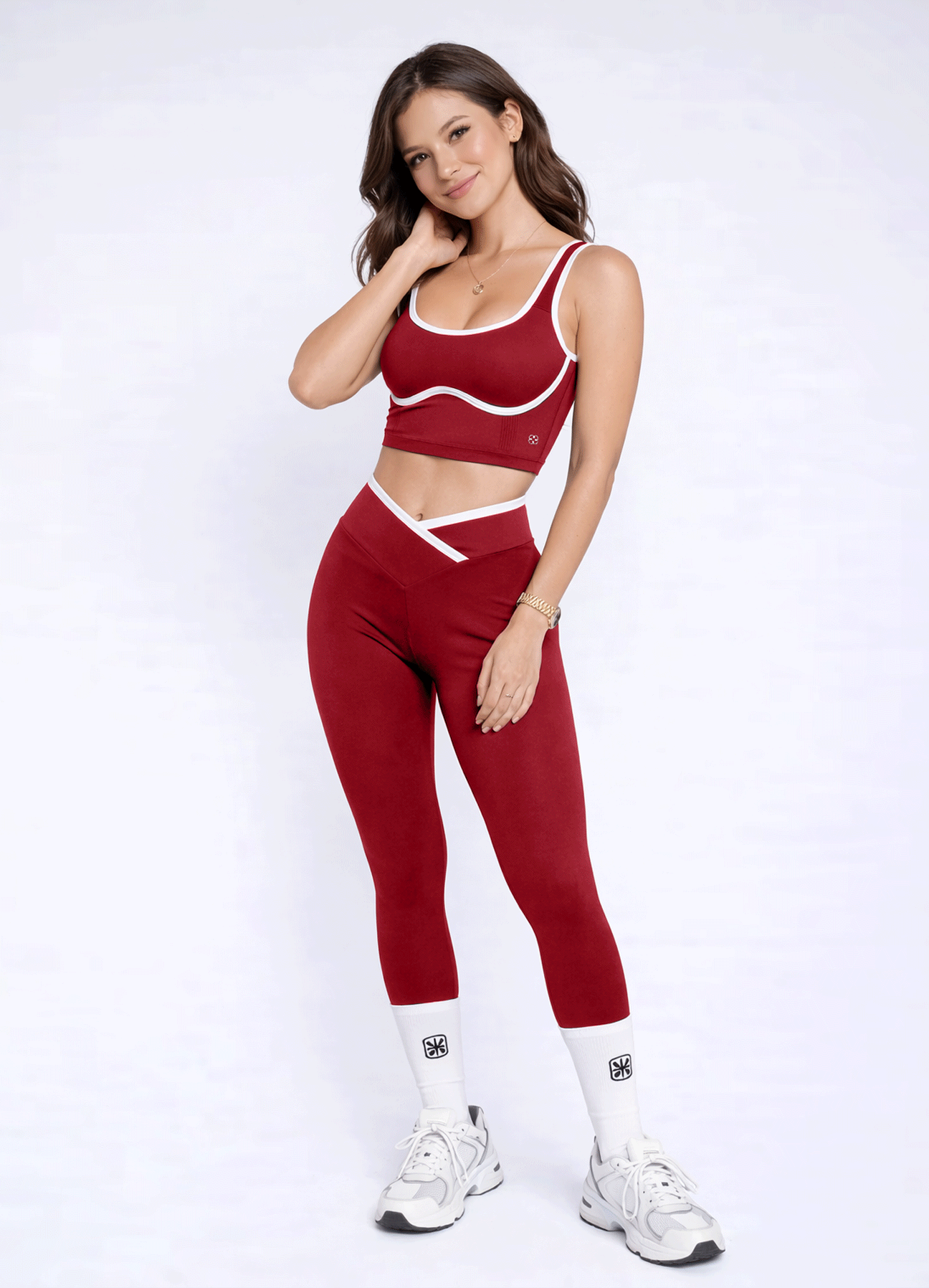 LEGGING EMANA CONTRAST - DARK RED