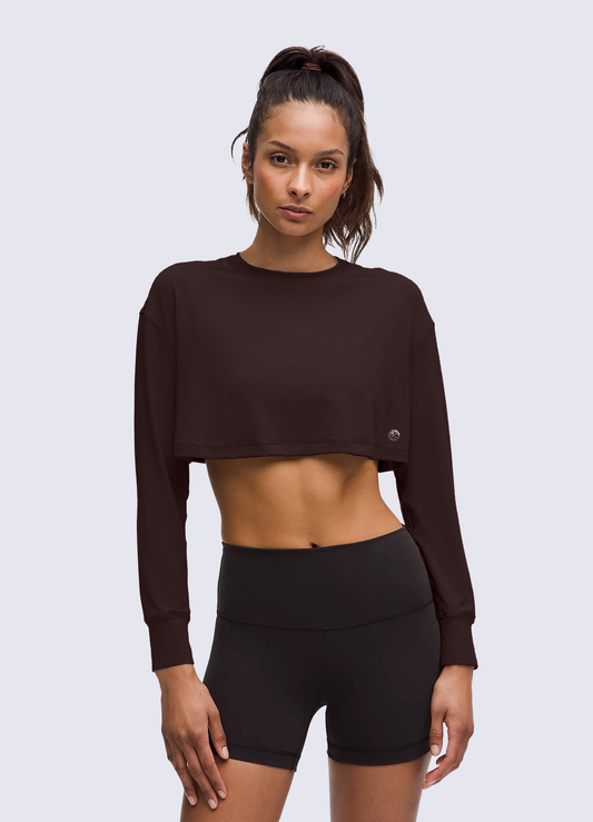 TSHIRT CROP SUPERNOVA - BROWN