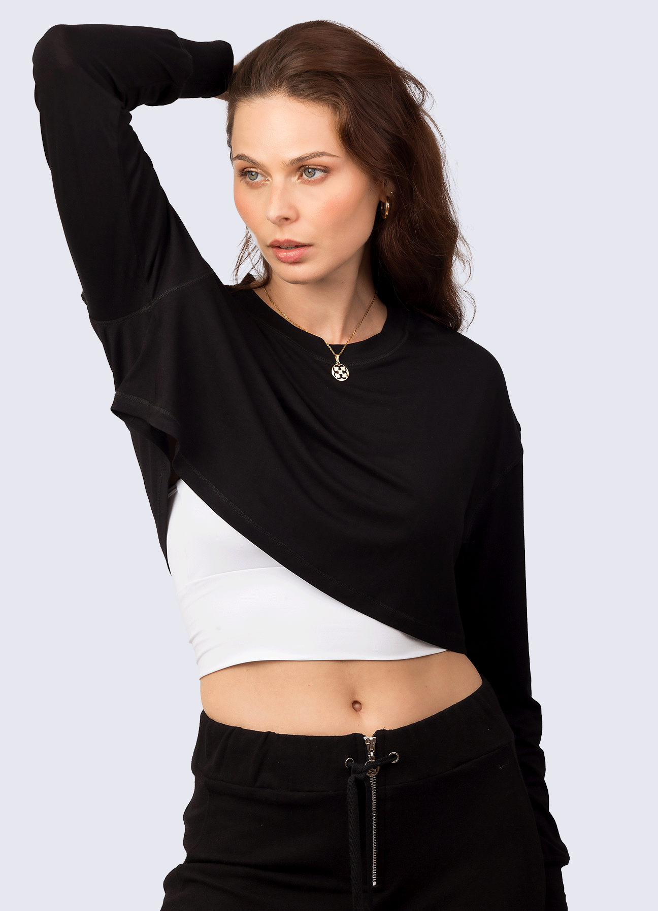 TSHIRT CROP SUPERNOVA - BLACK