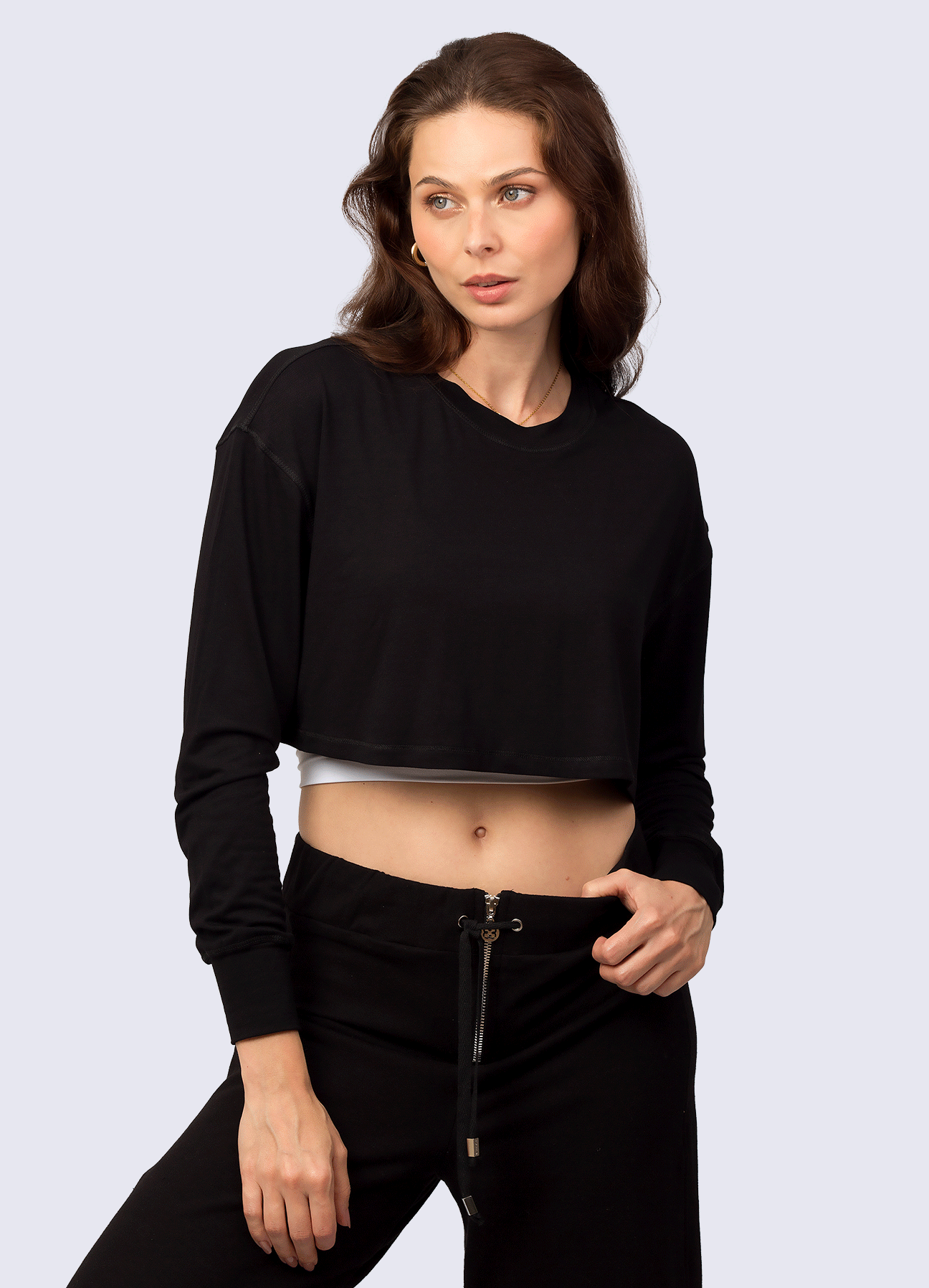 TSHIRT CROP SUPERNOVA - BLACK