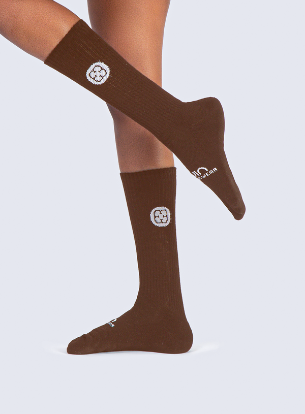 CREW SOCKS - DARK BROW