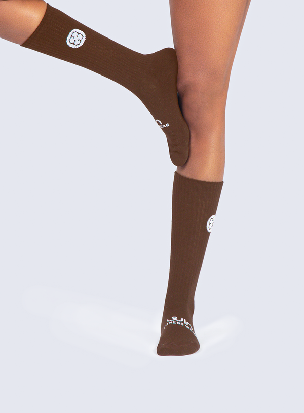CREW SOCKS - DARK BROW