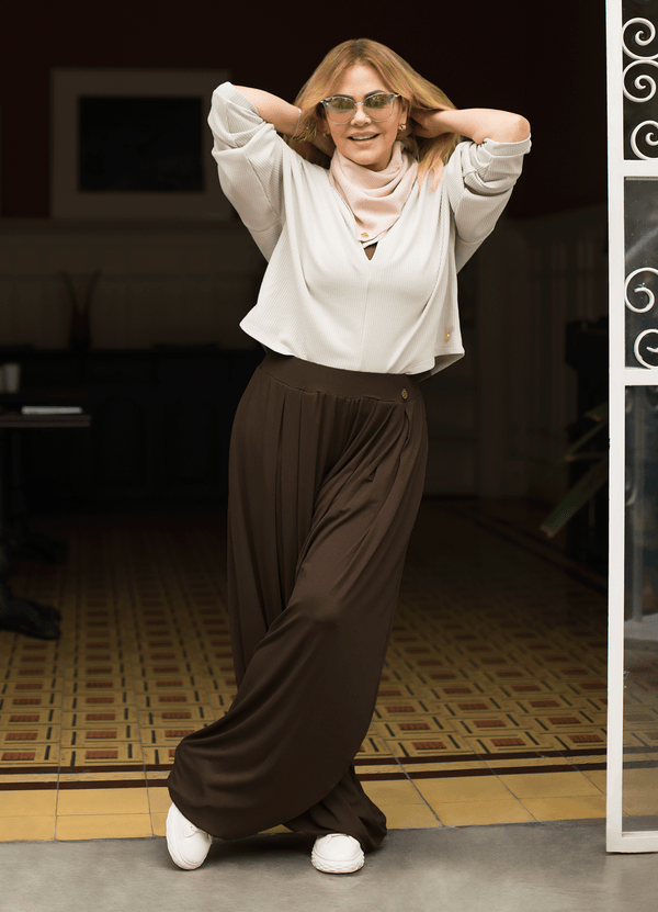 PANT HAREM AURA - DARK BROWN