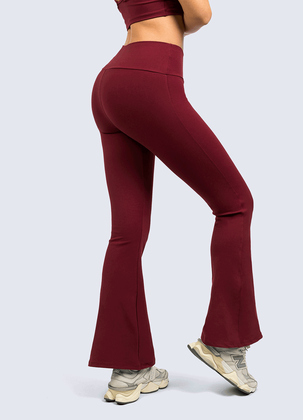 PANT FLARE BASIC DARK RED