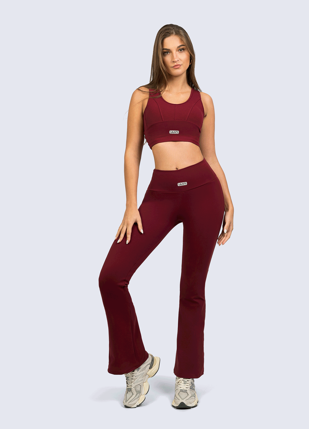 PANT FLARE BASIC DARK RED