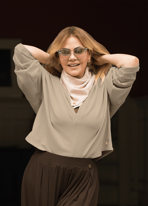 SWEATSHIRT SPACE - BEIGE