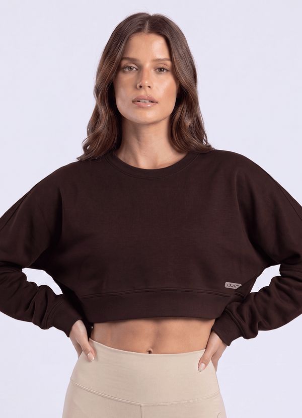 SWEATSHIRT SOFT LOUNGE - DARK BROWN