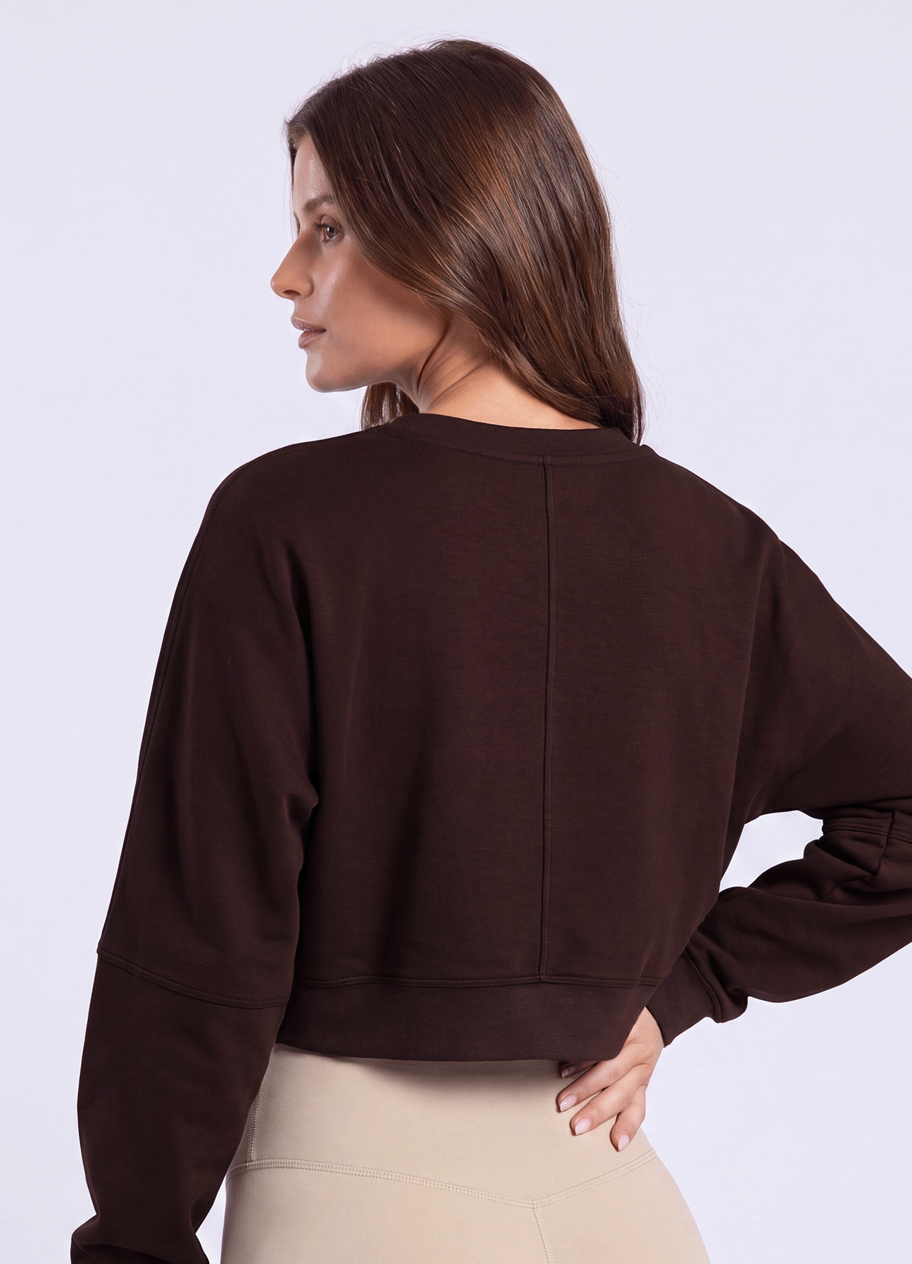 SWEATSHIRT SOFT LOUNGE - DARK BROWN