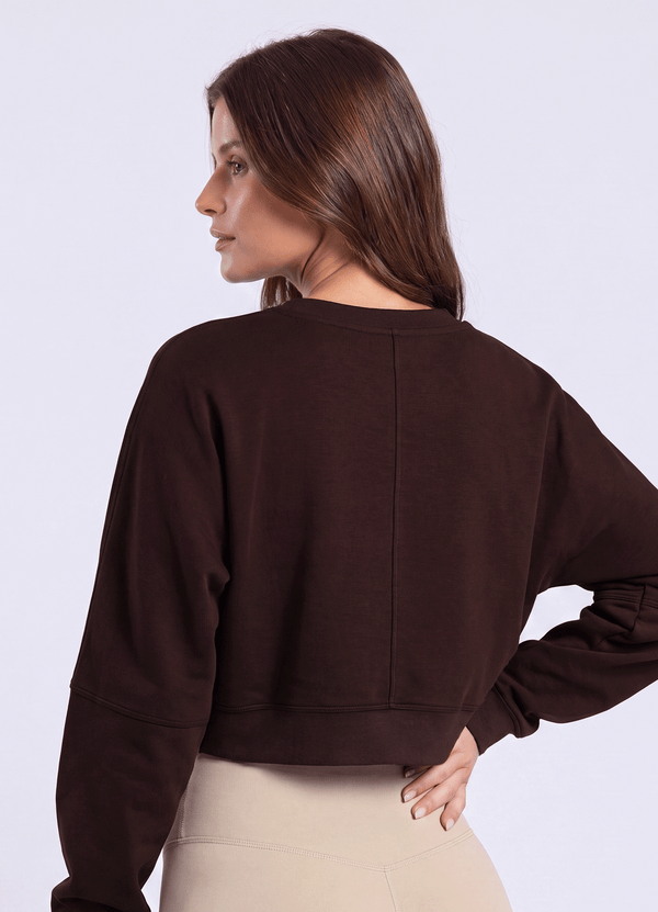 SWEATSHIRT SOFT LOUNGE - DARK BROWN