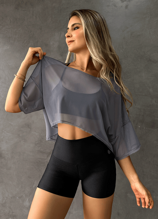 T-SHIRT CROP PERFECT-GRAY