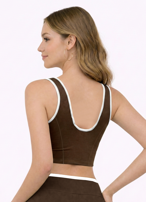 TOP EMANA CONTRAST - DARK BROWN