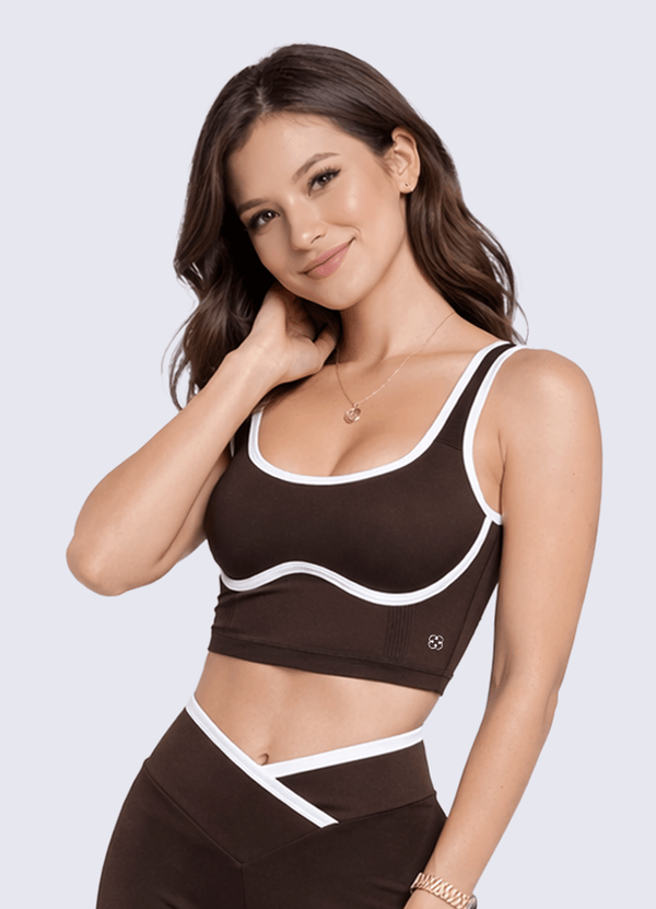 TOP EMANA CONTRAST - DARK BROWN