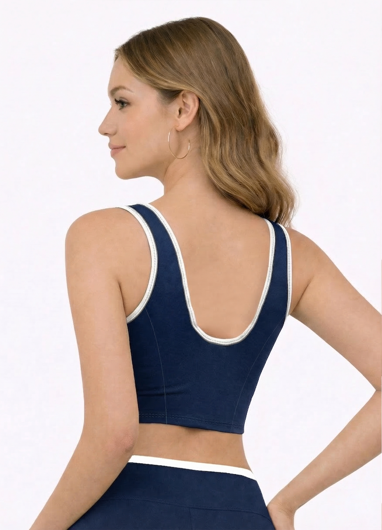 TOP EMANA CONTRAST - NAVY BLUE
