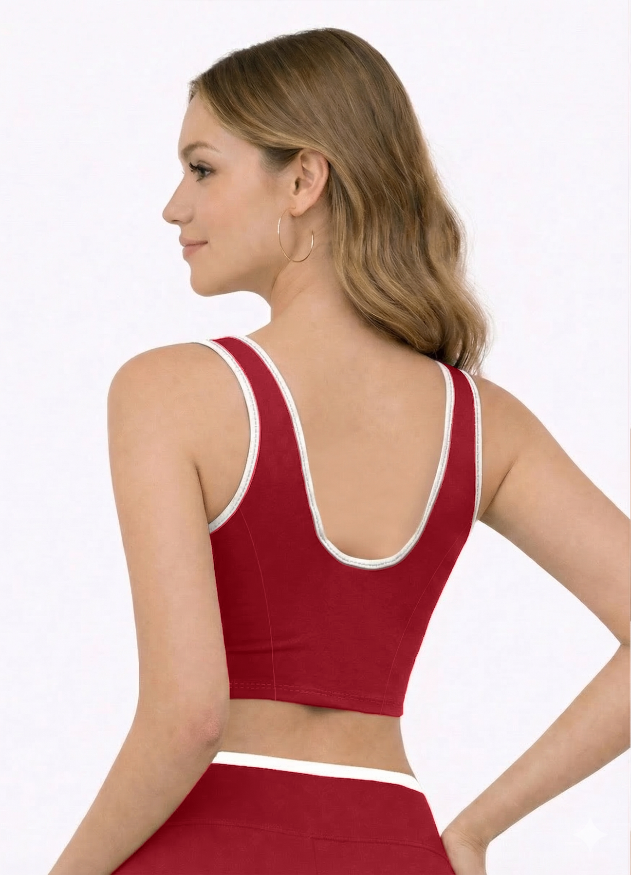 TOP EMANA CONTRAST - DARK RED