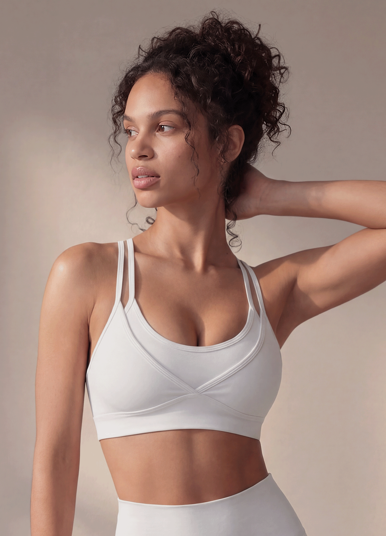 TOP EMANA CUT V SCULPT - WHITE