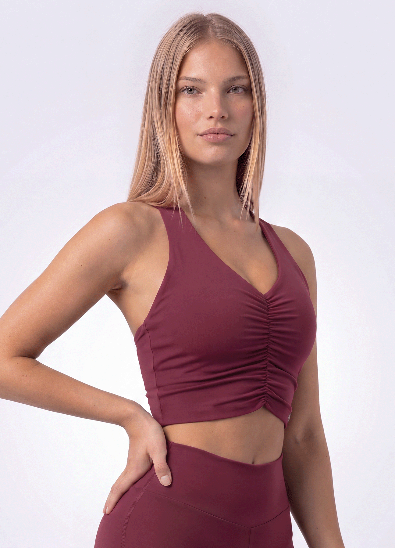TOP EMANA POWER SCRUNCH - BURGUNDY