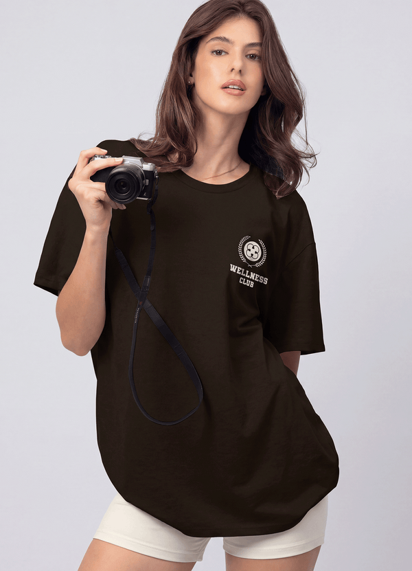 T-SHIRT WELLNESS CLUB - DARK BROWN