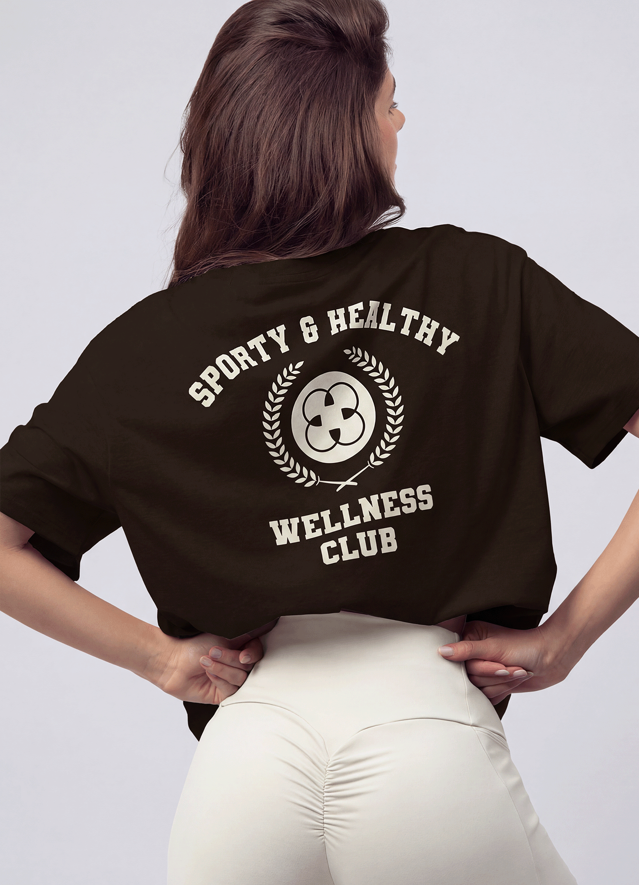 T-SHIRT WELLNESS CLUB - DARK BROWN