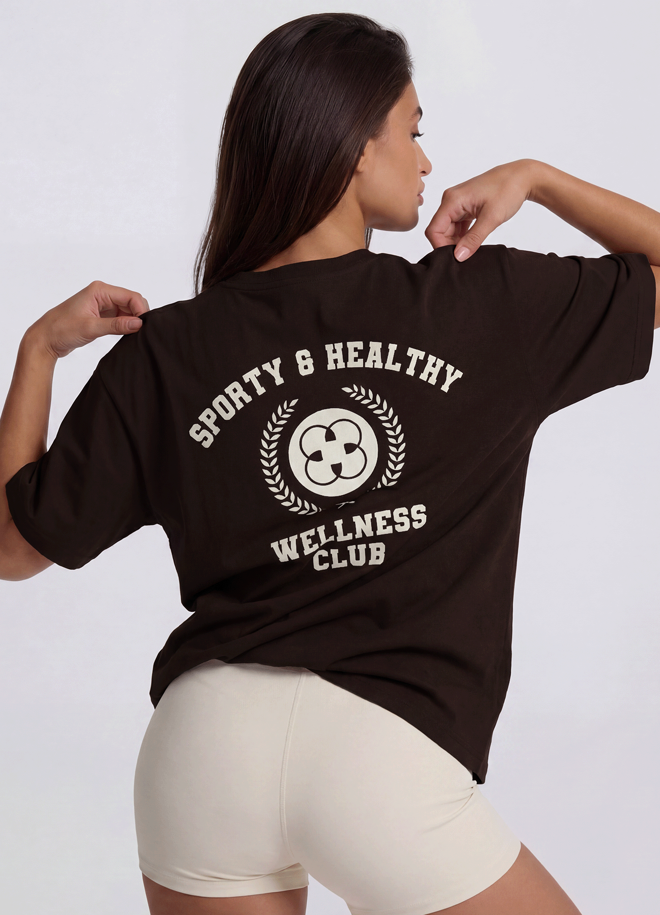 T-SHIRT WELLNESS CLUB - DARK BROWN