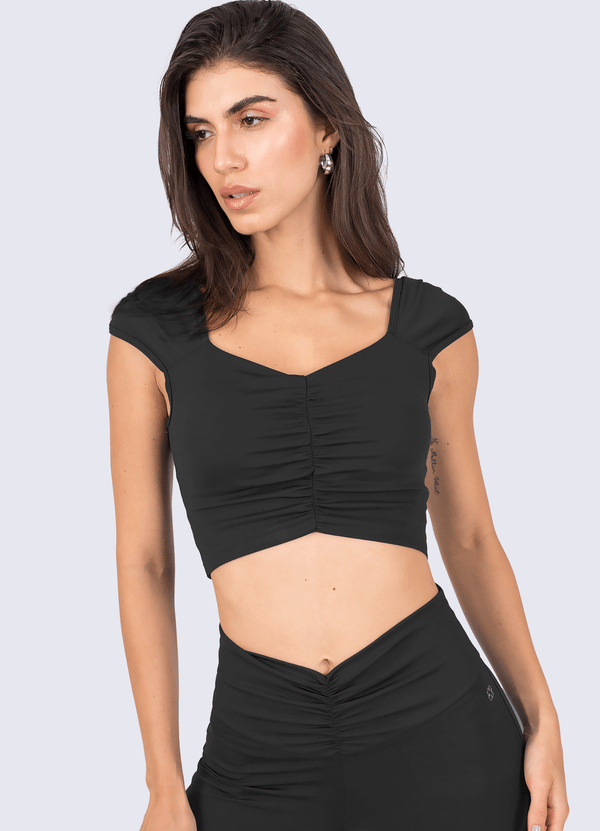 CROP EMANA FLOW - BLACK