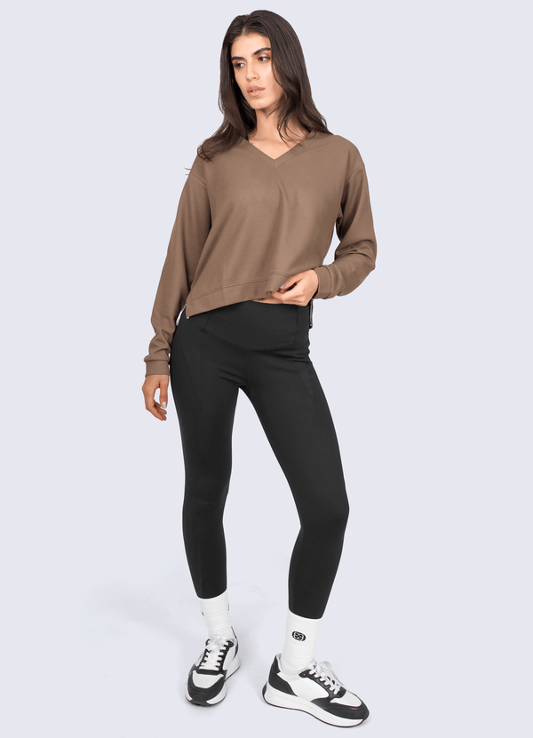 SWEATSHIRT TIME TO RELAX - COCOA BROWN