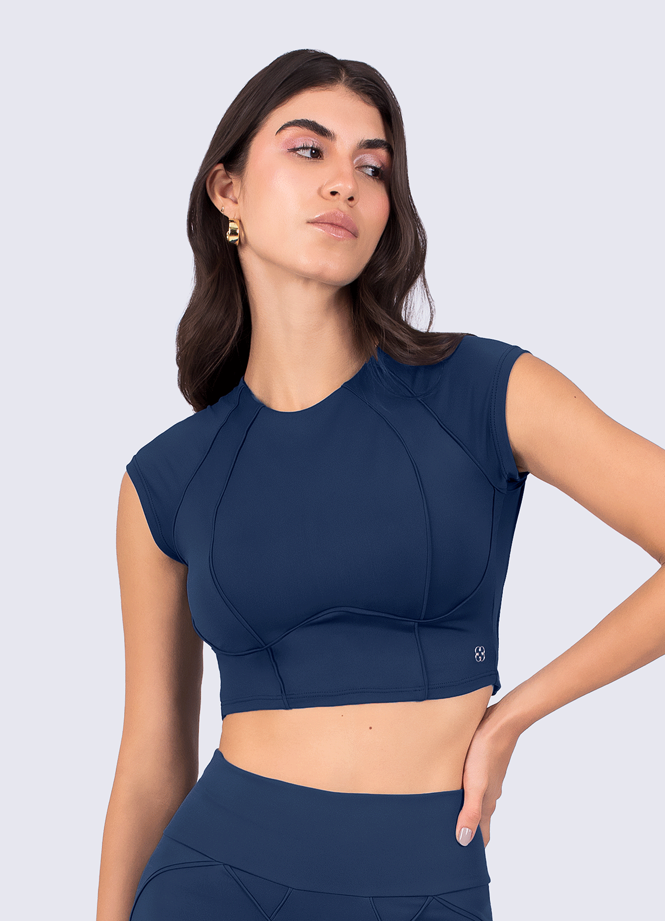 CROP FUTURE SCULPT - NAVY BLUE