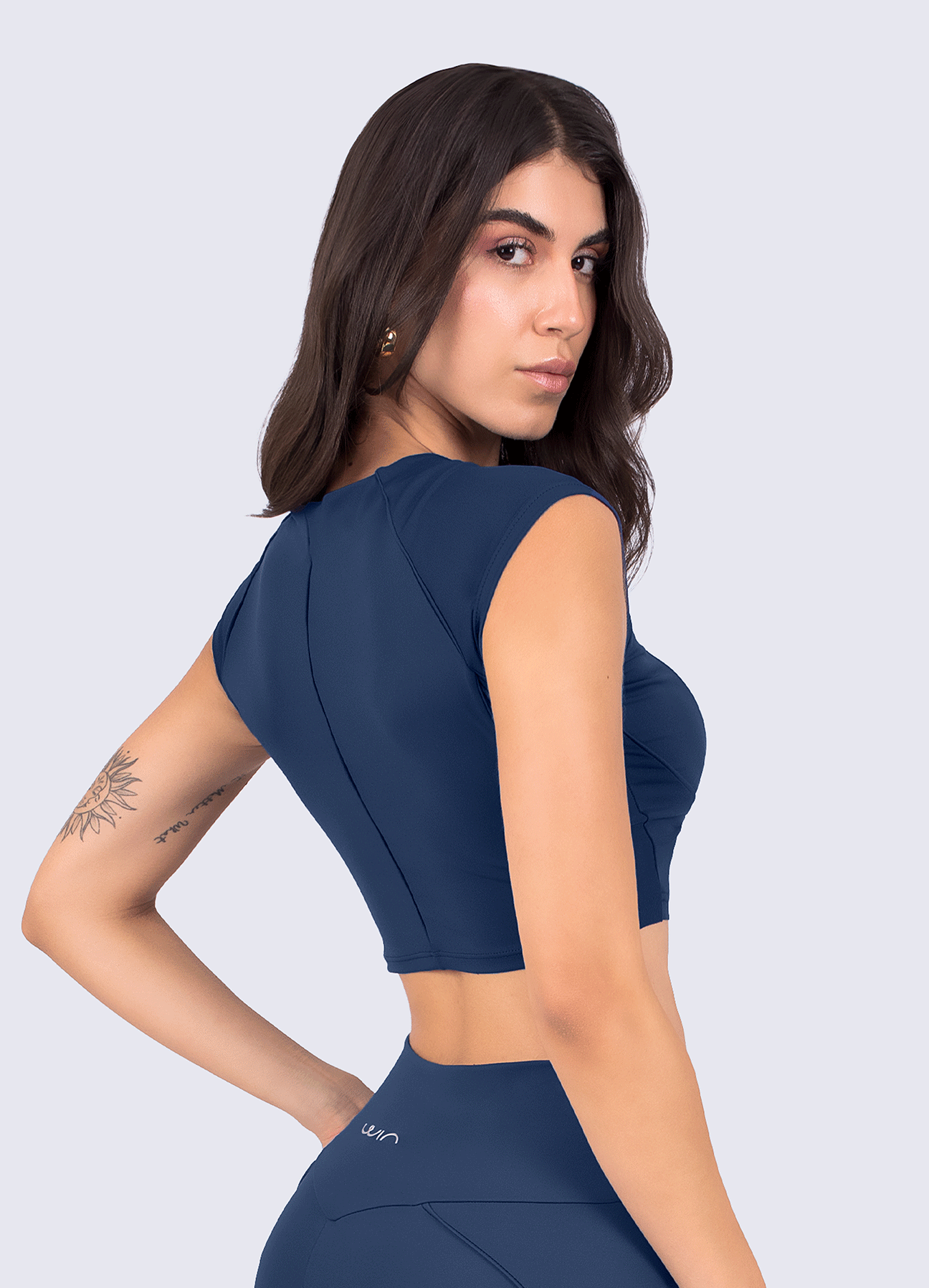 CROP FUTURE SCULPT - NAVY BLUE
