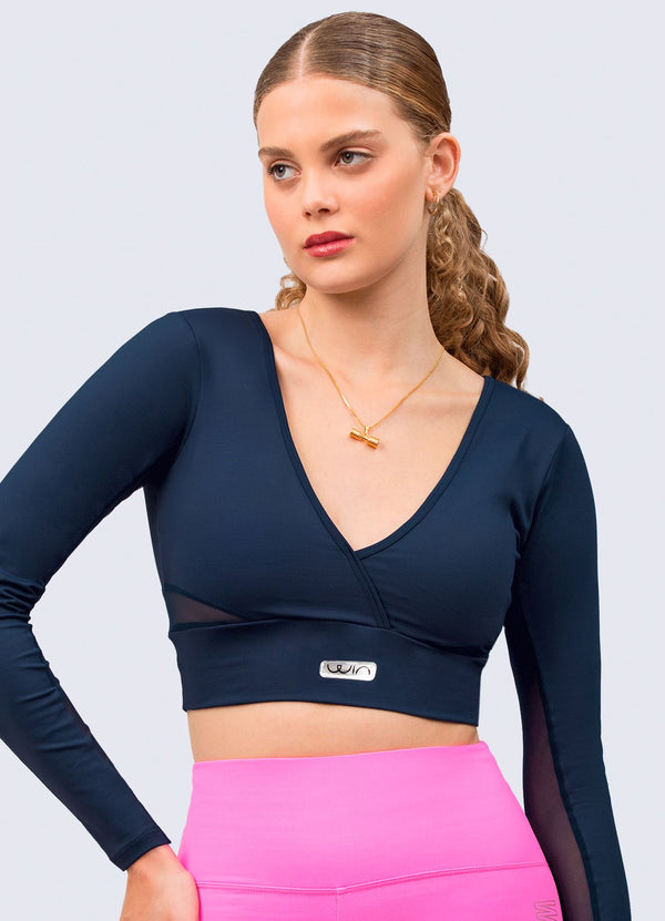 CROP HARD WORK - NAVY BLUE