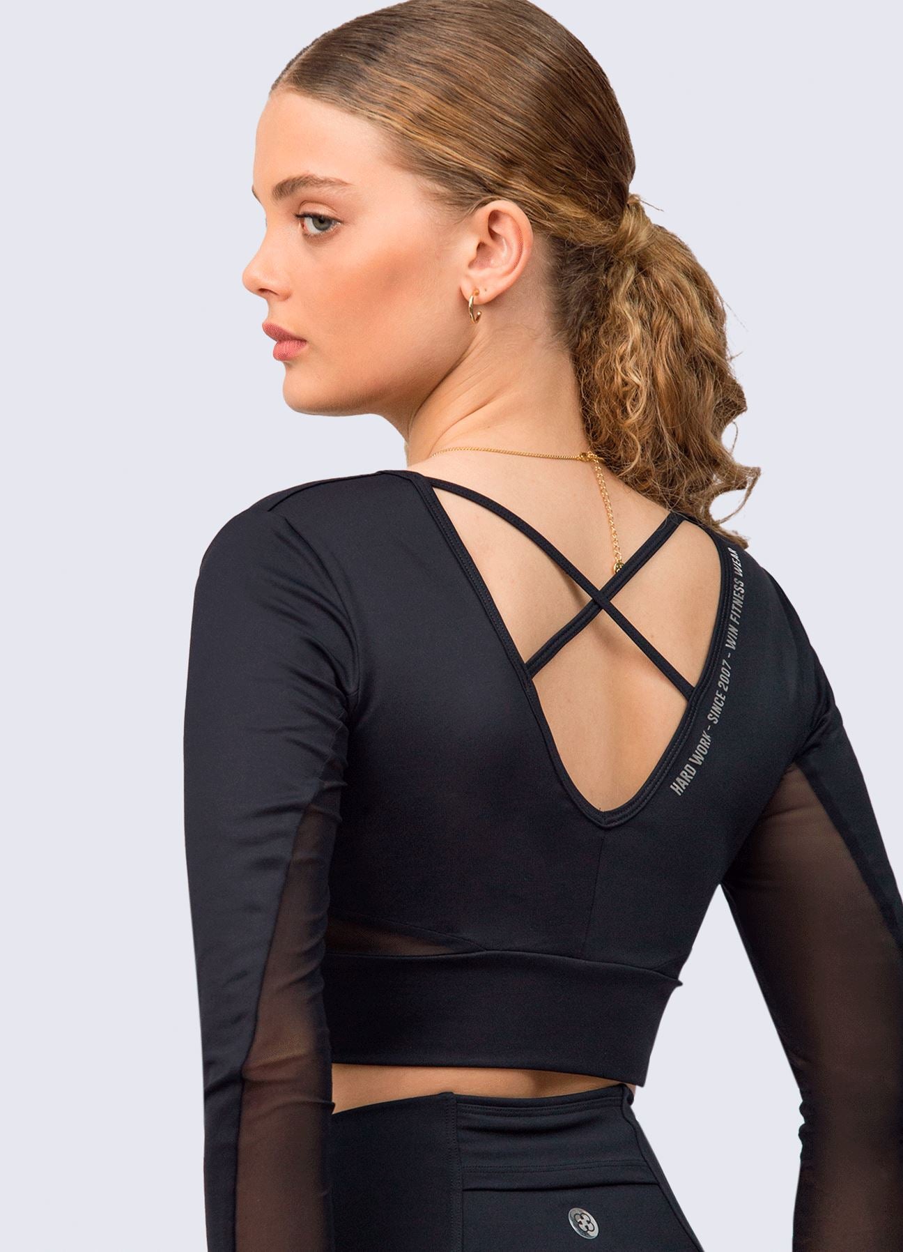 CROP HARD WORK - BLACK
